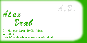 alex drab business card